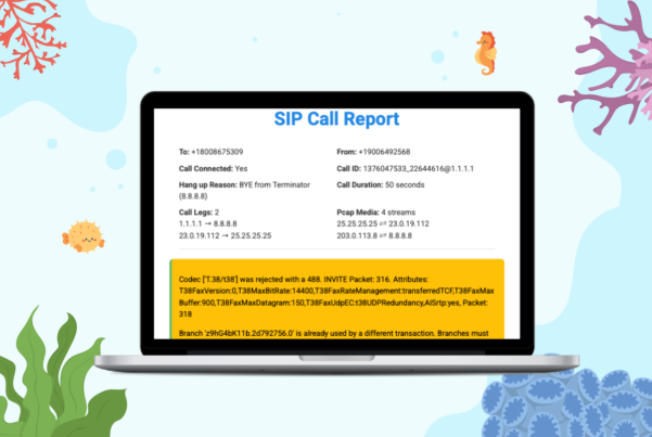 Example Sip Report from a pcap